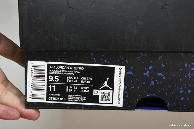 Rep Game Black Retro Royal 4 CT8527-018 Jordan 0716